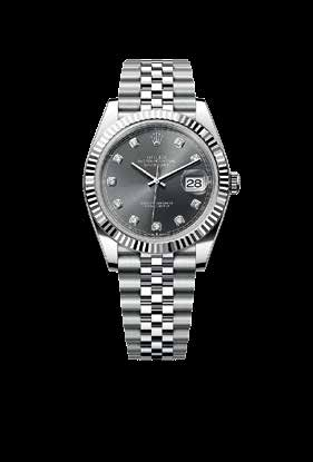 Steel Rolex Datejust wristwatch with a silver dial